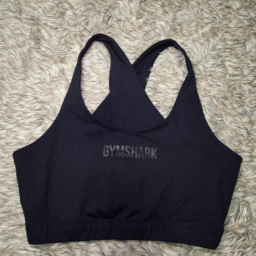 Gymshark Black Sports Bra Womens Small Racerback Athletic‎ Workout Activewear